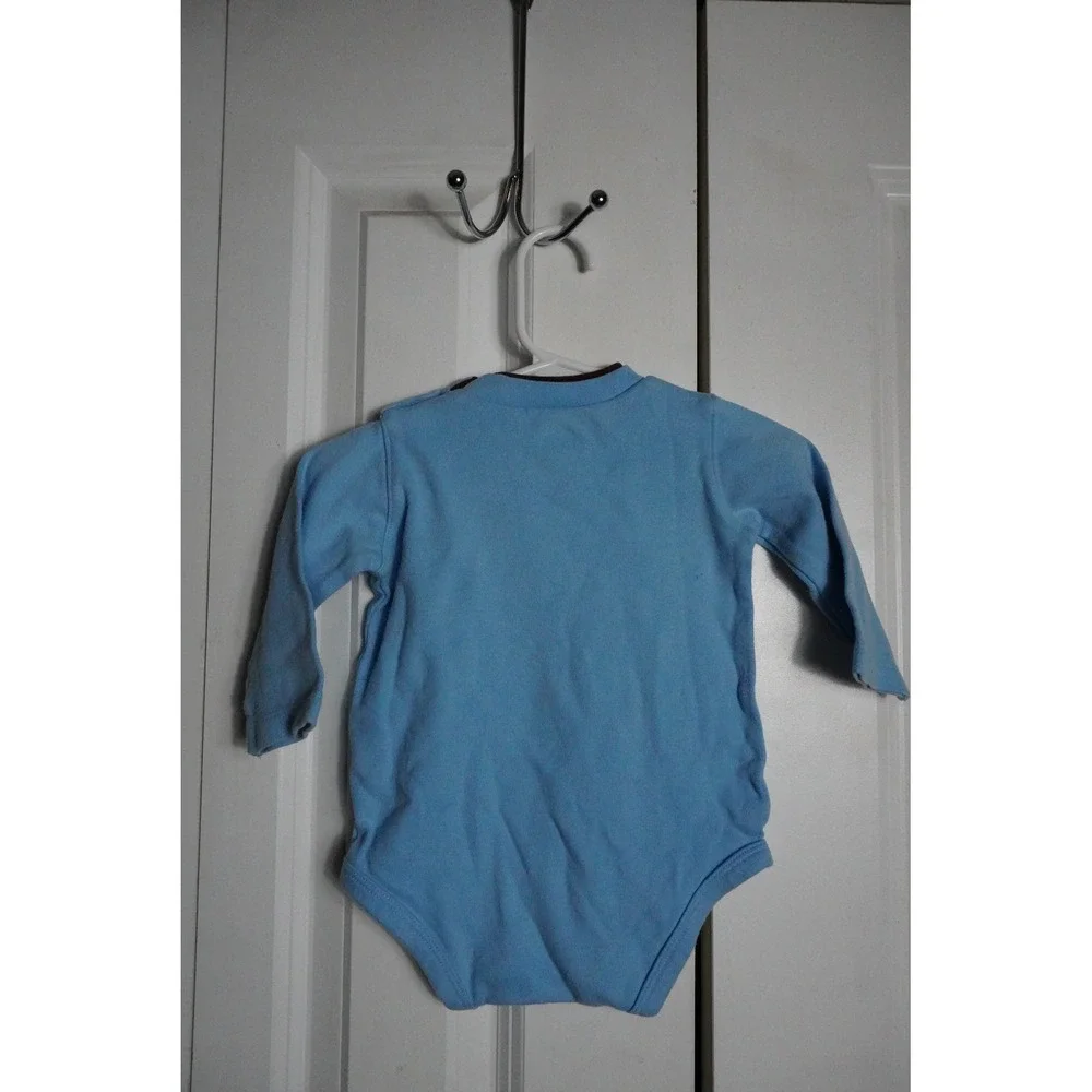 Carter's Long Sleeve Bodysuit 9 Months Puppy Graphic Light Blue